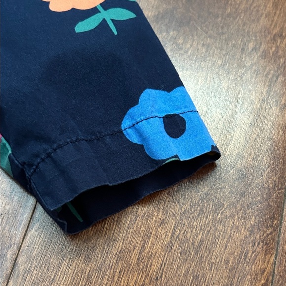 Hanna Andersson Navy Floral Kids Blouse, Size 6/7 - Picture 5 of 12